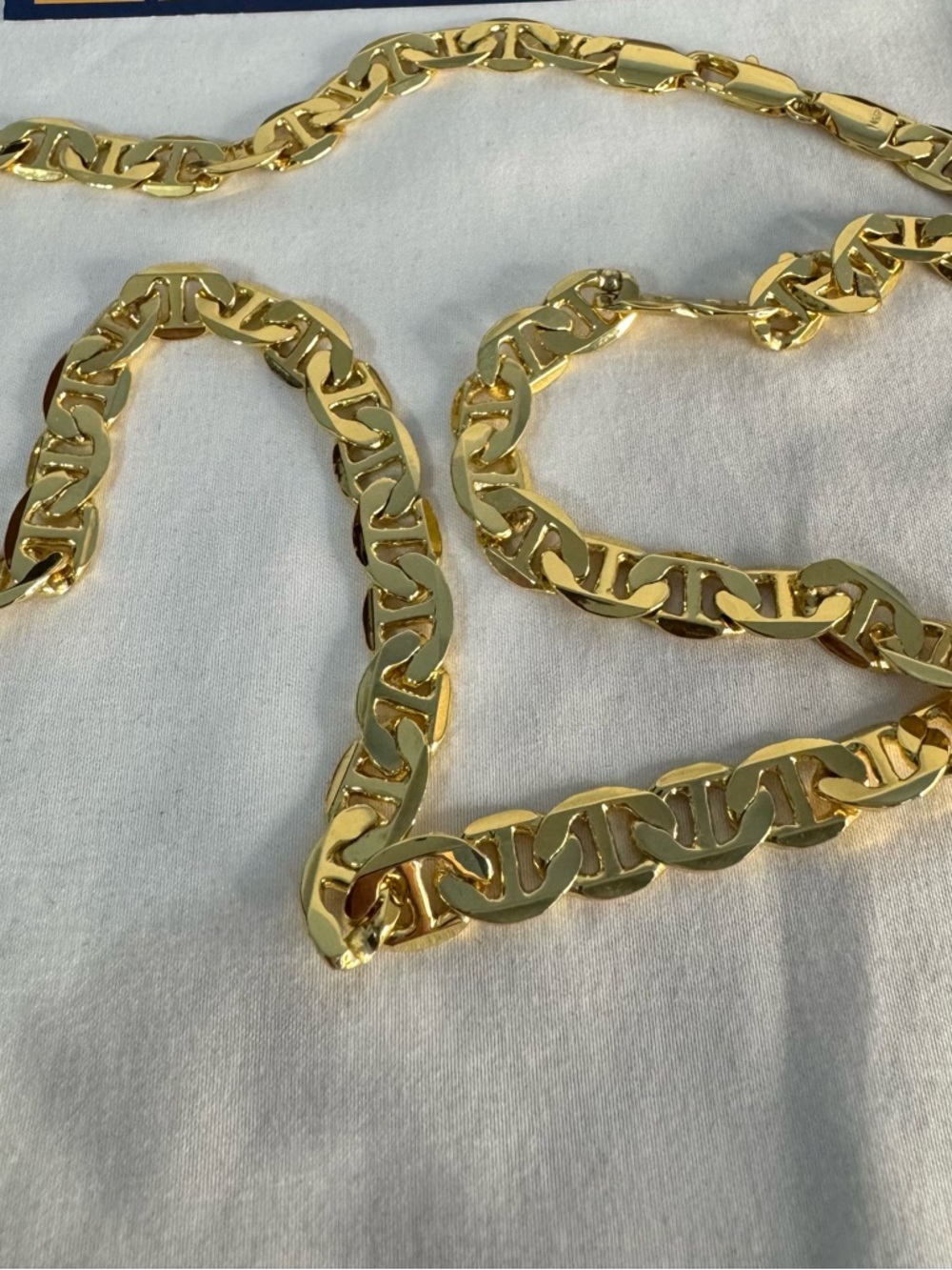 14KGP Designer Link Chain Necklace Statement Gold Tone 23” San Tropez Collezioni - Picture 6 of 8